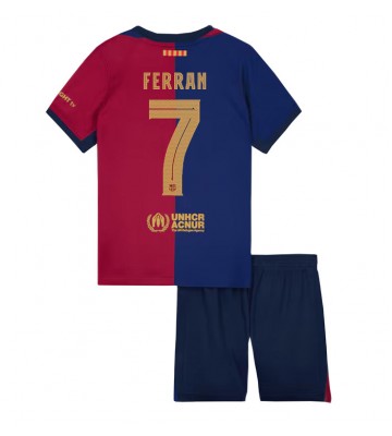 Barcelona Ferran Torres #7 Hemmakläder Barn 2024-25 Kortärmad (+ Korta byxor)